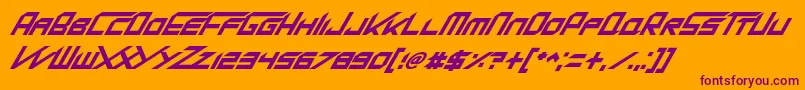 KingDubstepikzItalic Font – Purple Fonts on Orange Background