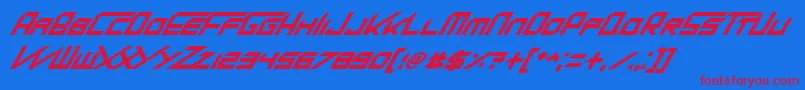KingDubstepikzItalic Font – Red Fonts on Blue Background