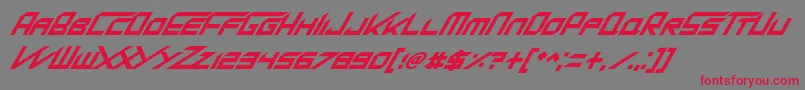 フォントKingDubstepikzItalic – 赤い文字の灰色の背景