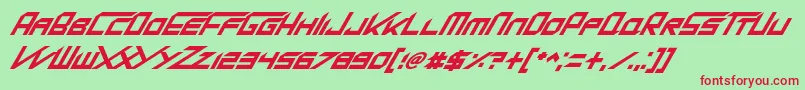 KingDubstepikzItalic-Schriftart – Rote Schriften auf grünem Hintergrund