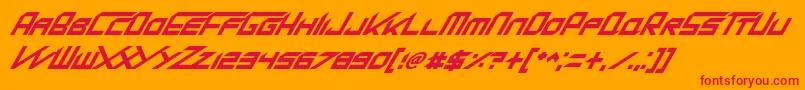 KingDubstepikzItalic Font – Red Fonts on Orange Background
