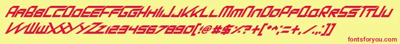 フォントKingDubstepikzItalic – 赤い文字の黄色い背景