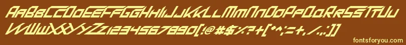 KingDubstepikzItalic Font – Yellow Fonts on Brown Background