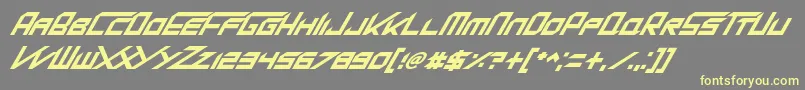 KingDubstepikzItalic Font – Yellow Fonts on Gray Background