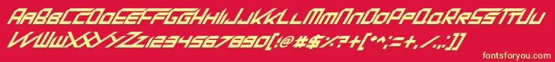 KingDubstepikzItalic Font – Yellow Fonts on Red Background