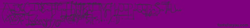 NoLicenseSculptorshand-Schriftart – Schwarze Schriften auf violettem Hintergrund