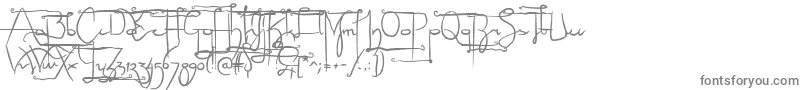 フォントNoLicenseSculptorshand – 白い背景に灰色の文字