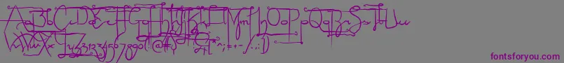 Шрифт NoLicenseSculptorshand – фиолетовые шрифты на сером фоне