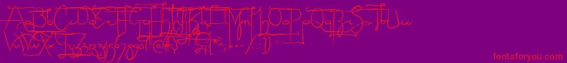 NoLicenseSculptorshand Font – Red Fonts on Purple Background