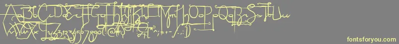 NoLicenseSculptorshand Font – Yellow Fonts on Gray Background