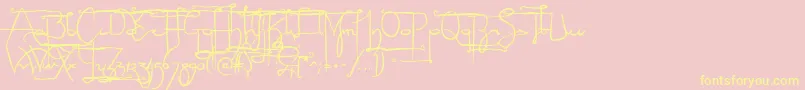 NoLicenseSculptorshand Font – Yellow Fonts on Pink Background