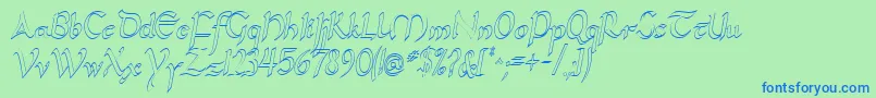 Unkul Font – Blue Fonts on Green Background