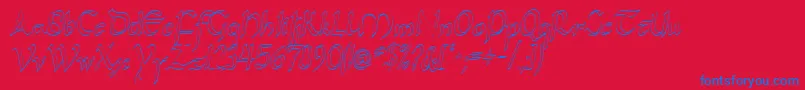 Unkul Font – Blue Fonts on Red Background