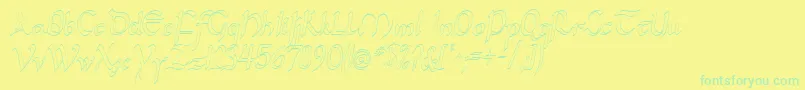 Unkul Font – Green Fonts on Yellow Background