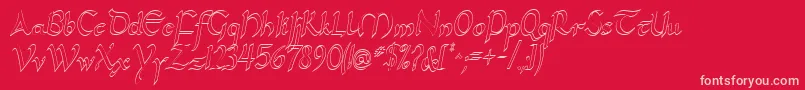 Unkul Font – Pink Fonts on Red Background