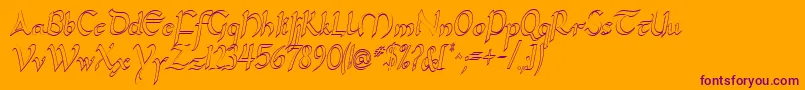 Unkul Font – Purple Fonts on Orange Background