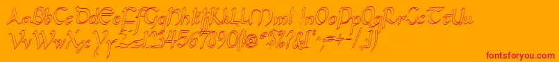 Unkul-Schriftart – Rote Schriften auf orangefarbenem Hintergrund