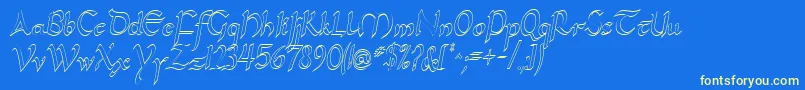 Unkul Font – Yellow Fonts on Blue Background