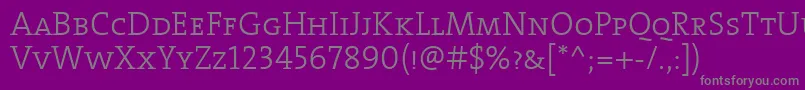 フォントTheseriflightCaps – 紫の背景に灰色の文字