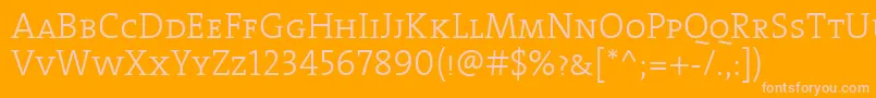 TheseriflightCaps Font – Pink Fonts on Orange Background