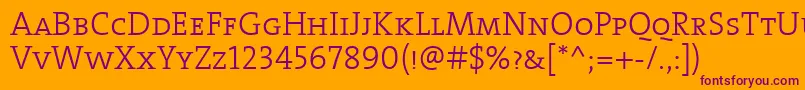 TheseriflightCaps Font – Purple Fonts on Orange Background