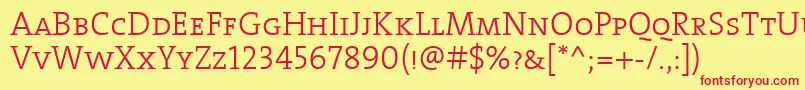 Шрифт TheseriflightCaps – красные шрифты на жёлтом фоне