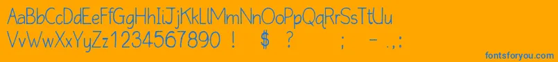 フォントQlinickleFree – オレンジの背景に青い文字