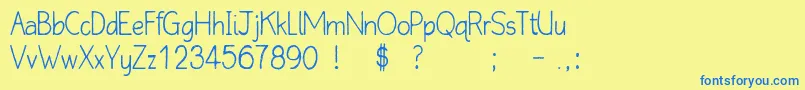 QlinickleFree Font – Blue Fonts on Yellow Background