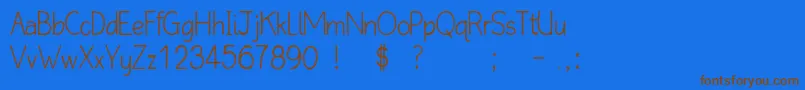 QlinickleFree Font – Brown Fonts on Blue Background