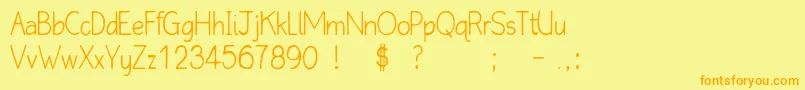 QlinickleFree Font – Orange Fonts on Yellow Background
