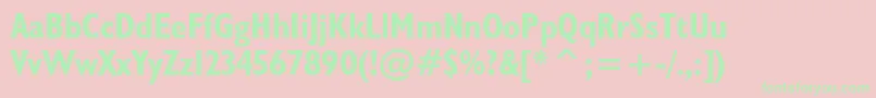 Humanist521BoldCondensedBt Font – Green Fonts on Pink Background