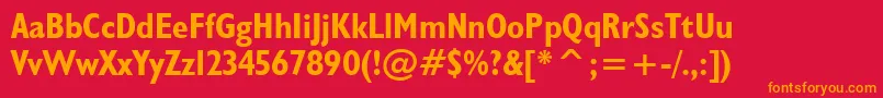 Humanist521BoldCondensedBt Font – Orange Fonts on Red Background