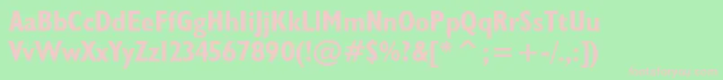 Humanist521BoldCondensedBt Font – Pink Fonts on Green Background
