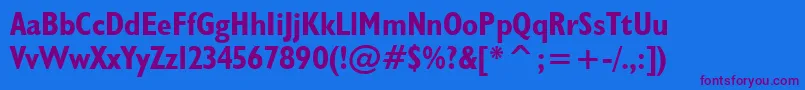 Humanist521BoldCondensedBt Font – Purple Fonts on Blue Background