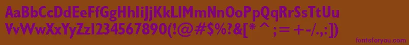 Humanist521BoldCondensedBt Font – Purple Fonts on Brown Background