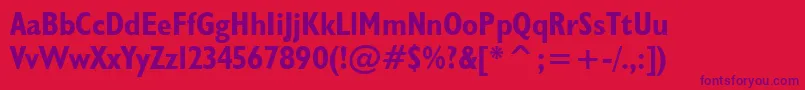 Humanist521BoldCondensedBt Font – Purple Fonts on Red Background