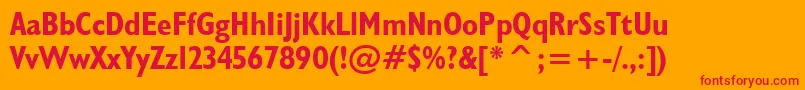 Humanist521BoldCondensedBt Font – Red Fonts on Orange Background