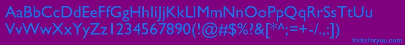 Gillsansstd Font – Blue Fonts on Purple Background