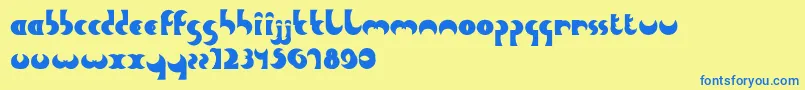 HeavyMoon Font – Blue Fonts on Yellow Background