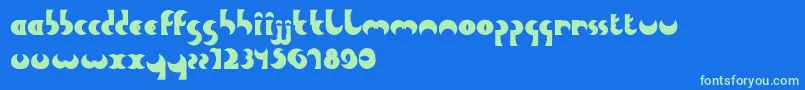 HeavyMoon Font – Green Fonts on Blue Background