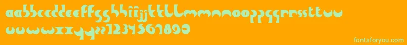 Czcionka HeavyMoon – zielone czcionki na pomarańczowym tle