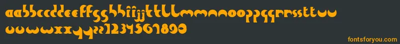 フォントHeavyMoon – 黒い背景にオレンジの文字