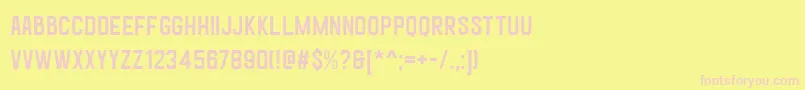 GoldanaBaseFreePersonalUse-fontti – vaaleanpunaiset fontit keltaisella taustalla