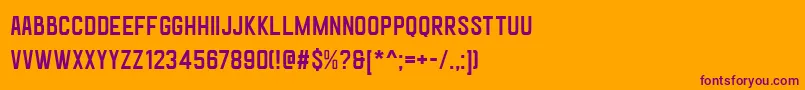 GoldanaBaseFreePersonalUse-fontti – violetit fontit oranssilla taustalla