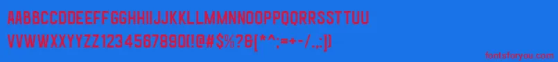 GoldanaBaseFreePersonalUse Font – Red Fonts on Blue Background