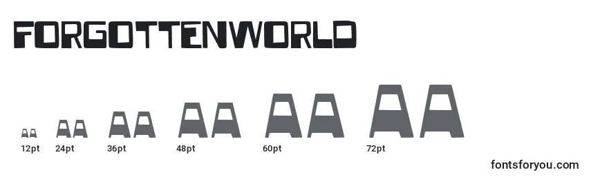 Размеры шрифта Forgottenworld