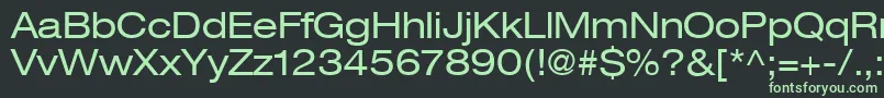 フォントHeaveneticaextd5Sh – 黒い背景に緑の文字