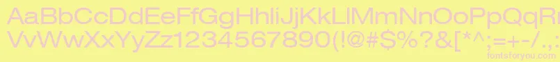 Heaveneticaextd5Sh Font – Pink Fonts on Yellow Background