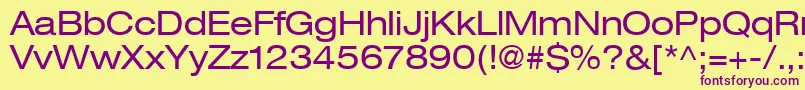 Heaveneticaextd5Sh Font – Purple Fonts on Yellow Background