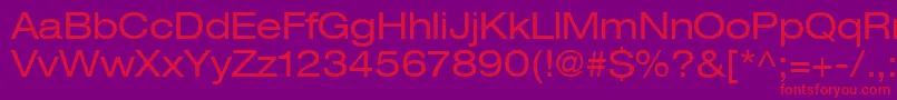 Heaveneticaextd5Sh Font – Red Fonts on Purple Background